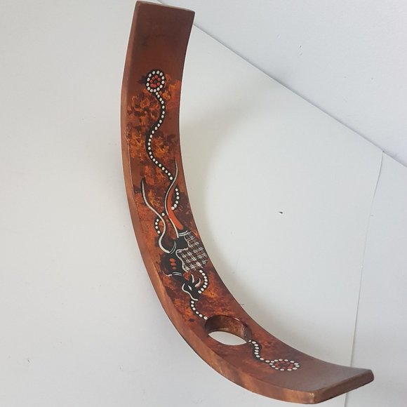 Australia Wood Bottle Holder Souvenir Folk Art Hand Painted - Picture 6 of 13